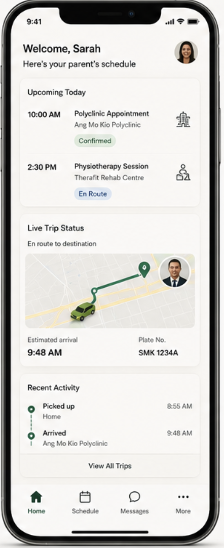 Family dashboard gives visibility across every care journey.